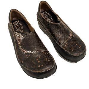 Spring Step LArtiste Shoes Womens 36 5 Brankla Clogs Black Leather Wedge Comfort